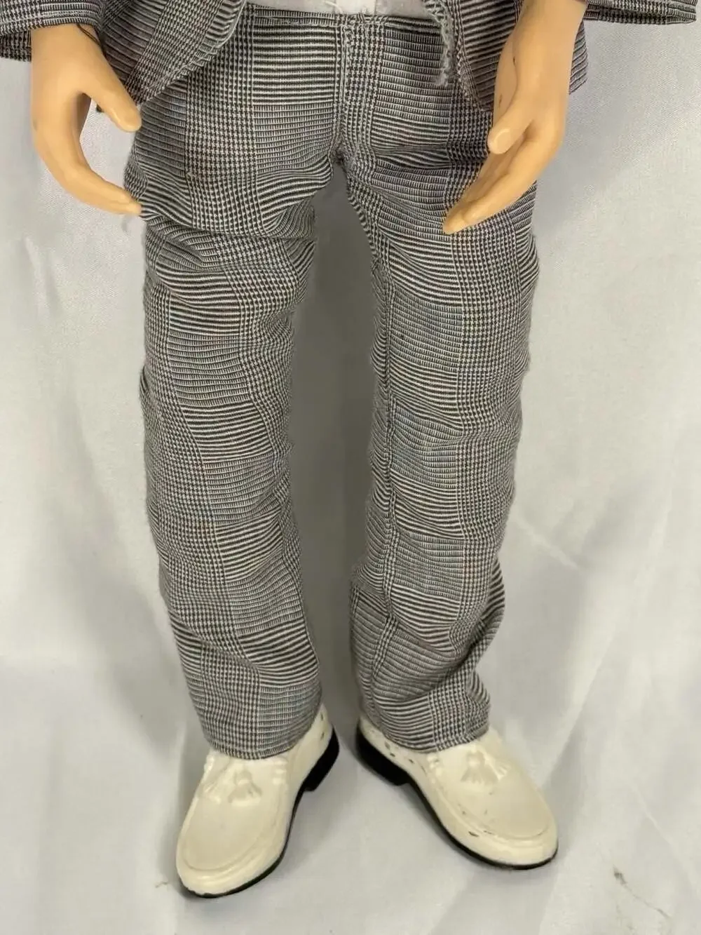 Vintage 1980s Pee-Wee Herman Pull String Talking Doll with Grey Suit